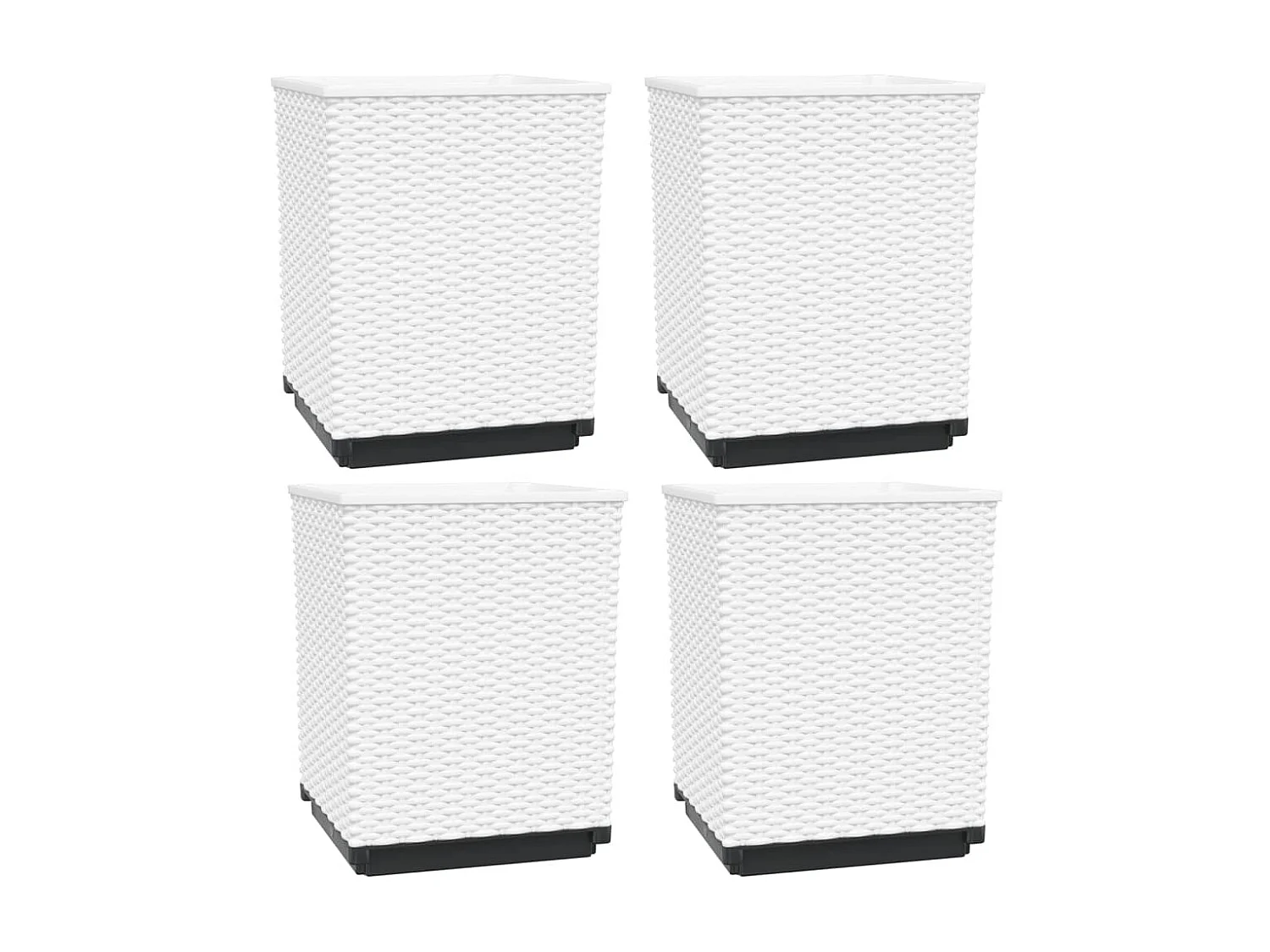 Jardinières 4 pcs blanc 30x30x37 cm polypropylène WVGQ3577
