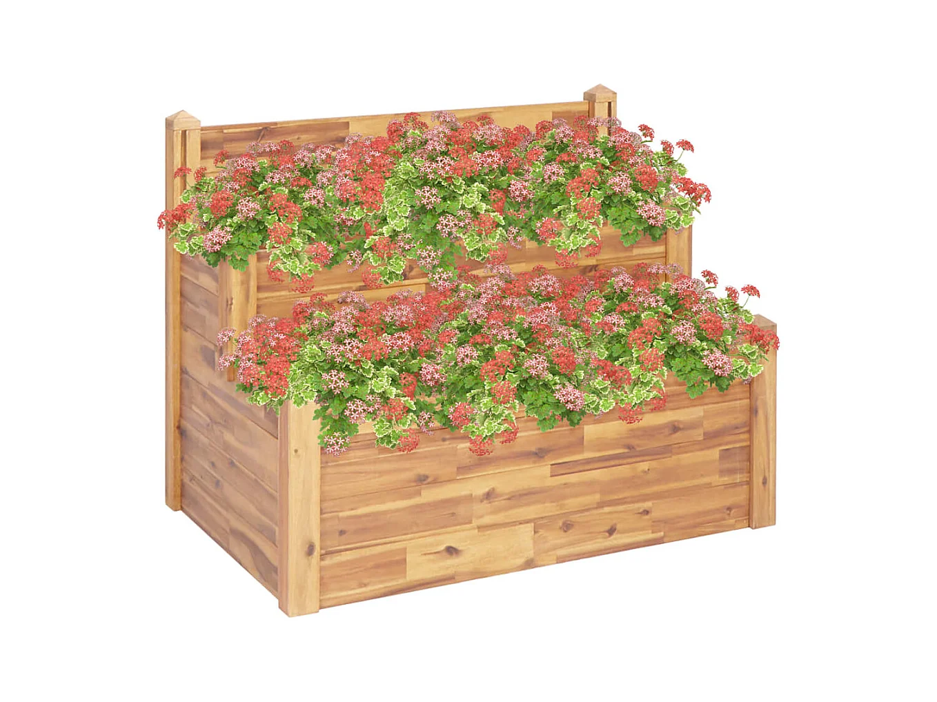 Jardinière sur 2 niveaux 110x75x84 cm Bois massif d'acacia BE6229