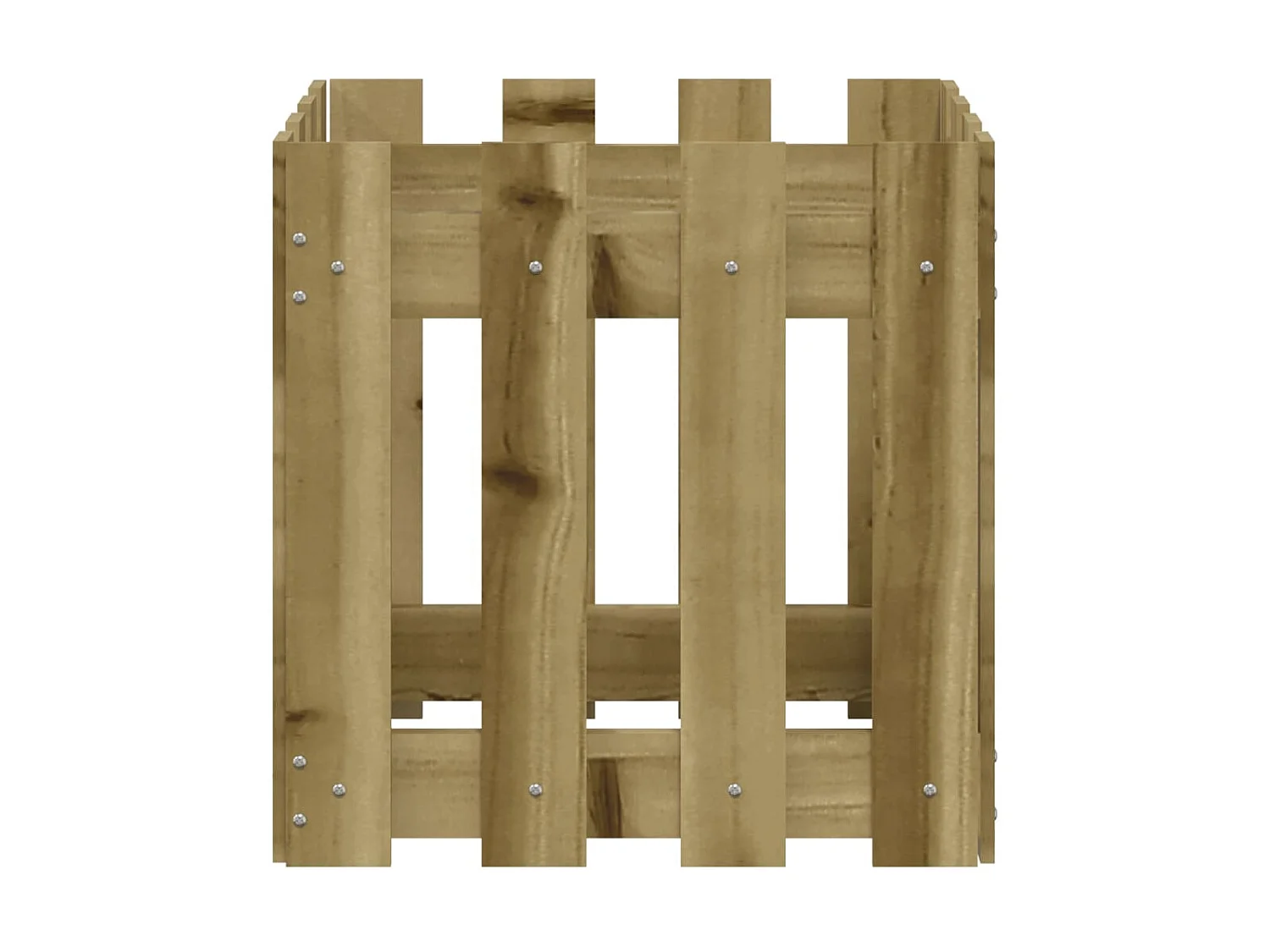 Vaso de jardim c/ design de cerca 40x40x40 cm pinho impregnado PT291753