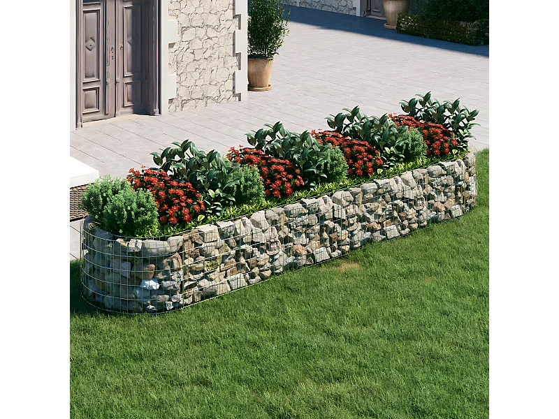 Arriate de gaviones de hierro galvanizado 400x100x50 cm ES25850