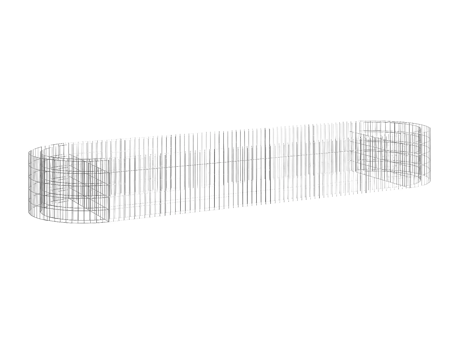 Lit surélevé à gabion Fer galvanisé 400x100x50 cm WVGQ1900