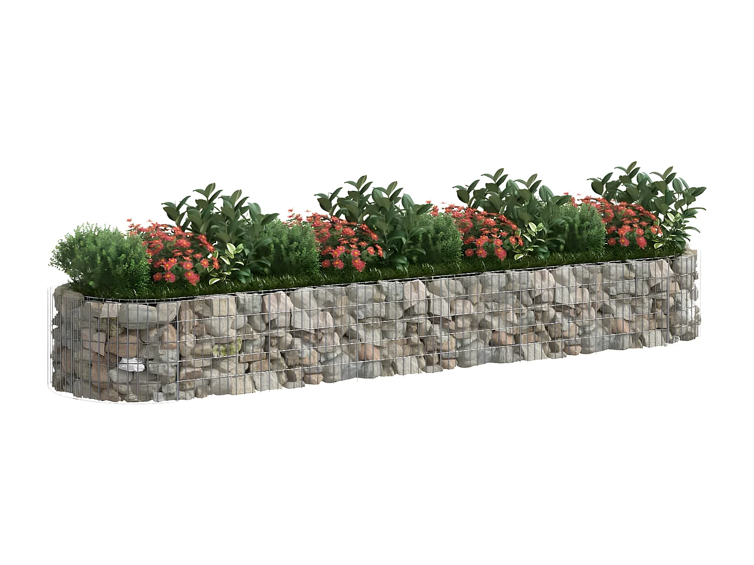 Lit surélevé à gabion Fer galvanisé 400x100x50 cm WVGQ1900