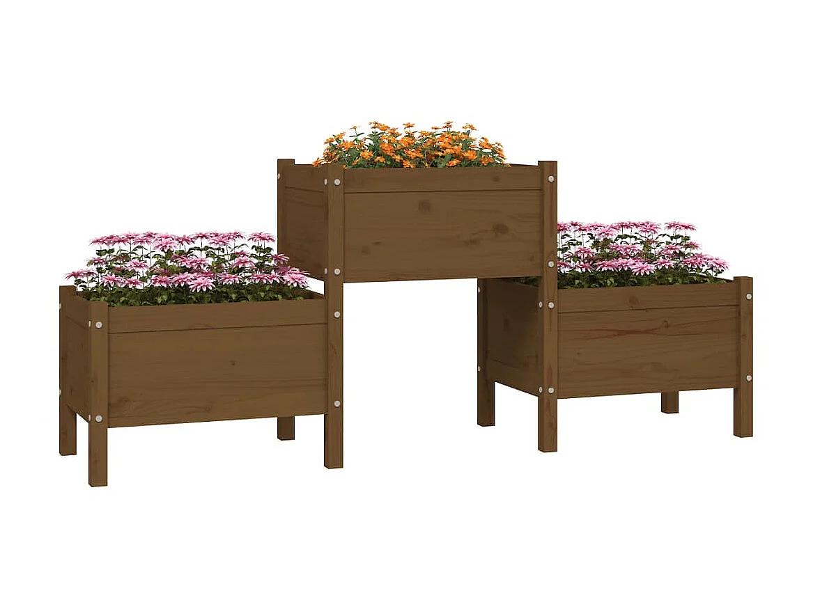 Jardinière Marron miel 178,5x44x75 cm Bois massif de pin BE4887