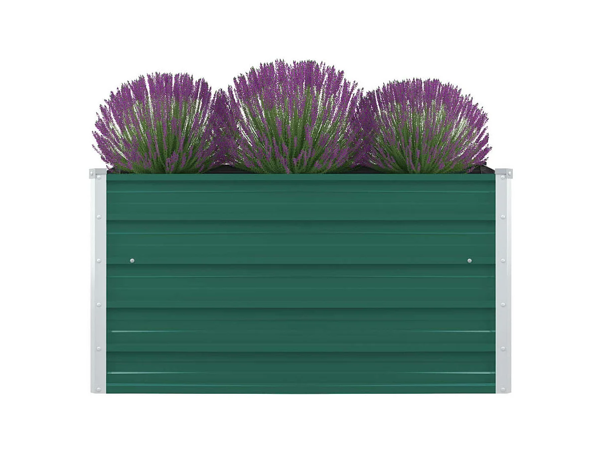 Jardinière 100 x 100 x 45 cm Acier galvanisé Vert BE1455