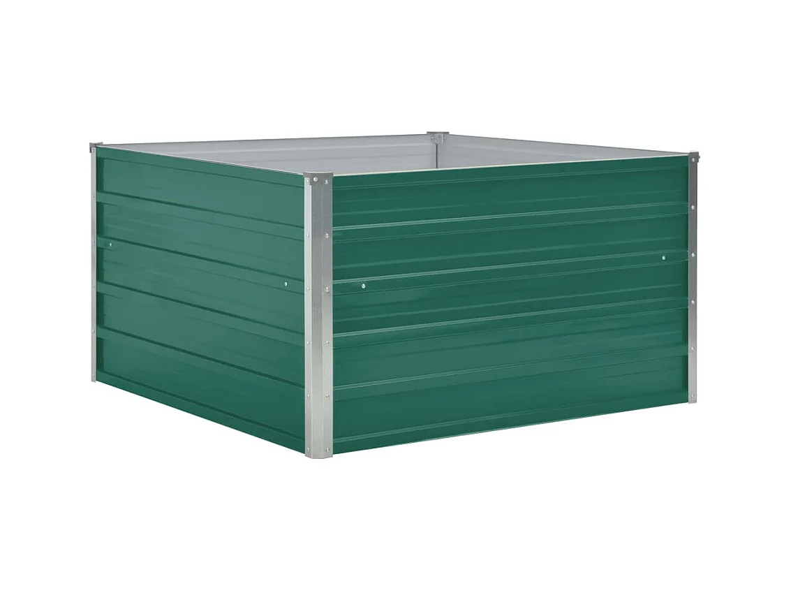 Jardinière 100 x 100 x 45 cm Acier galvanisé Vert BE1455