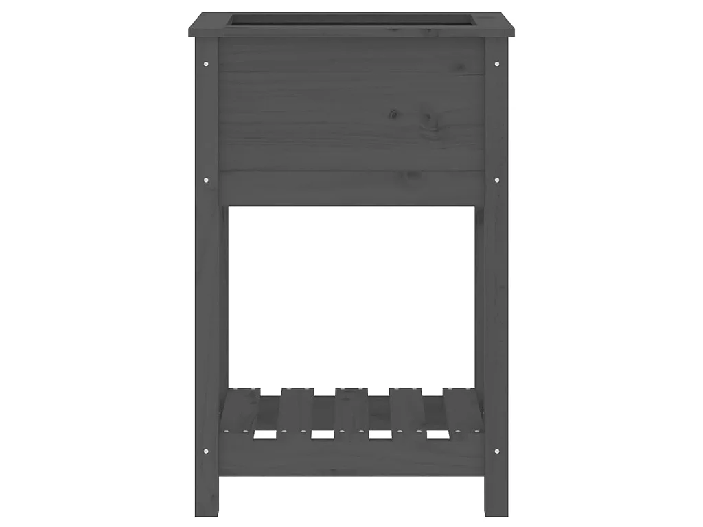 Jardinière avec étagère Gris 54x34,5x81 cm Bois massif de pin BE8501