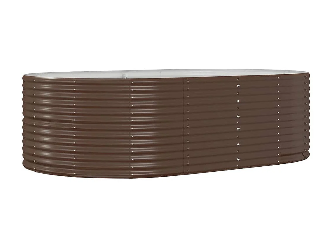 Jardinière Lit surélevé de jardin Marron Acier enduit de poudre WVGQ5365