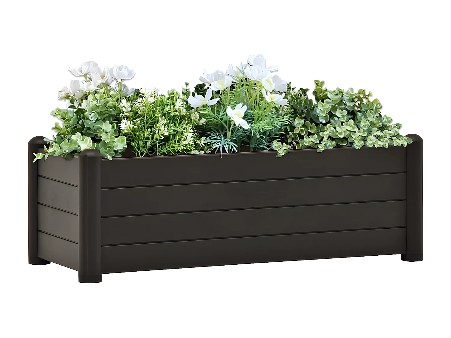 Jardinera elevado de jardín PP gris antracita 100x43x35 cm ES31964