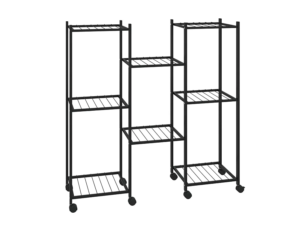 Jardinière avec roues 83x25x83,5 cm Noir Fer BE6736