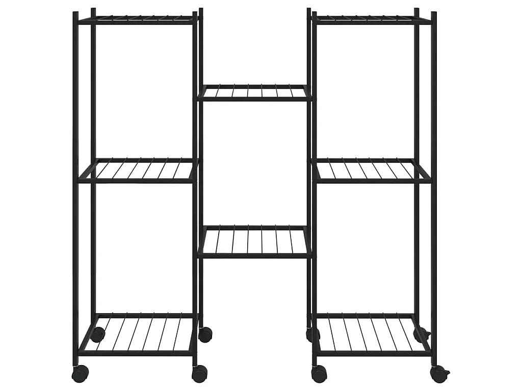 Jardinière avec roues 83x25x83,5 cm Noir Fer BE6736