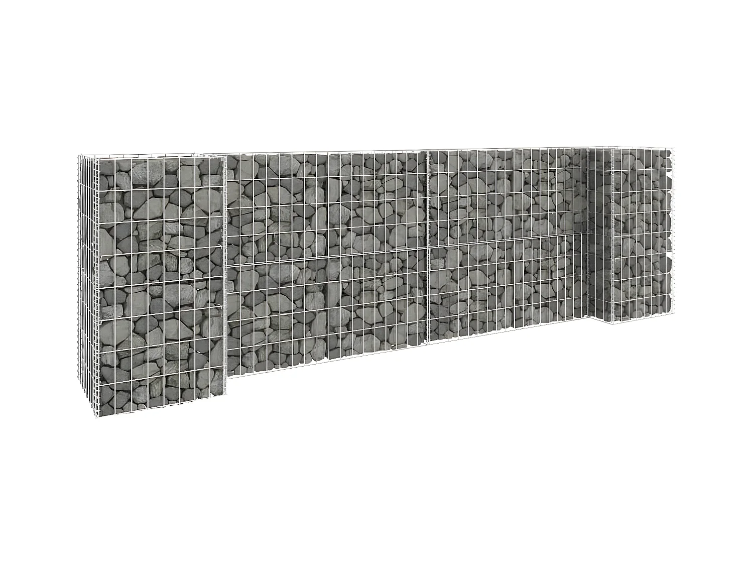 Jardinière à gabion en H Fil d'acier 260x40x80 cm WVGQ5503