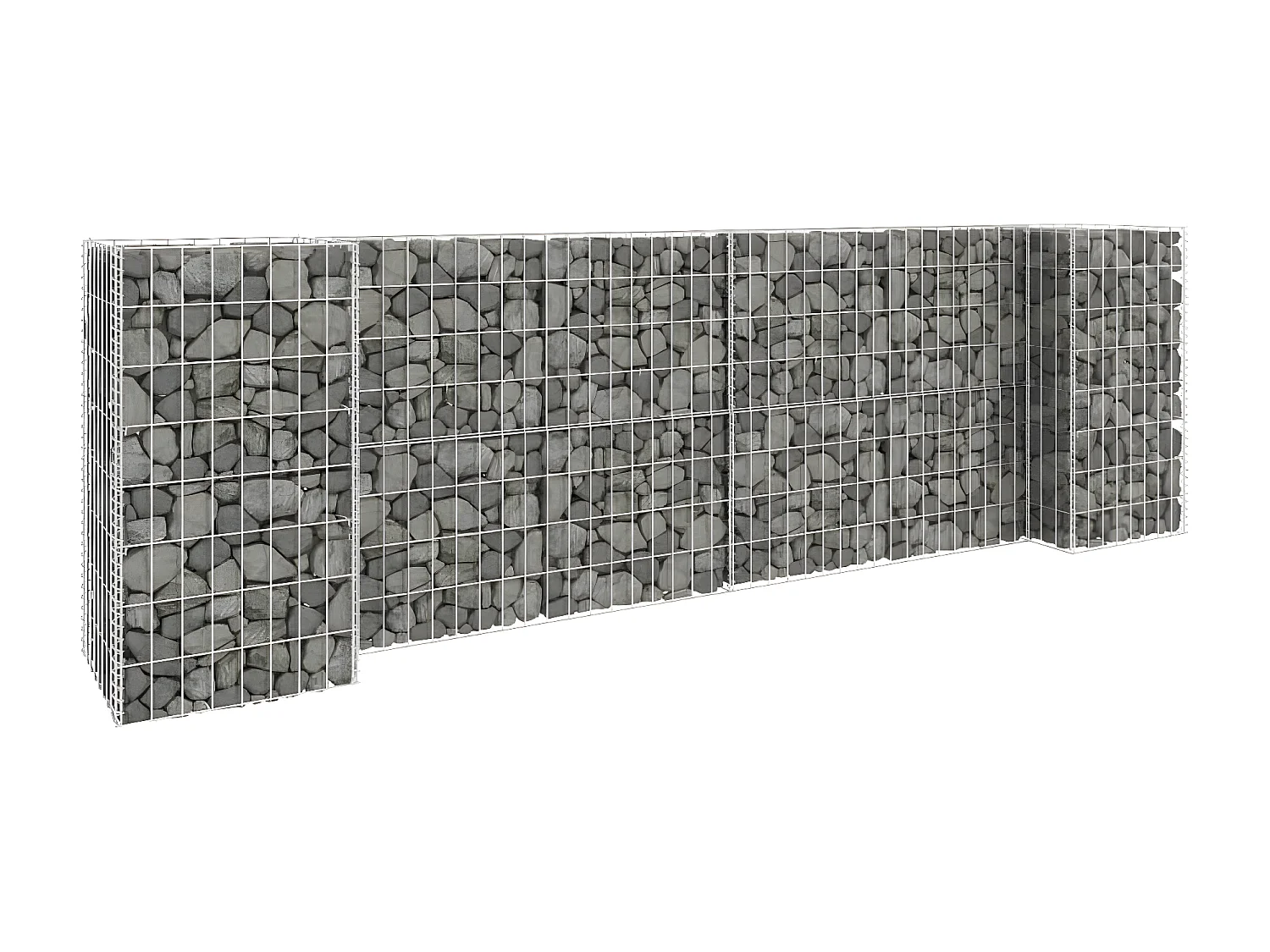 Jardinière à gabion en H Fil d'acier 260x40x80 cm WVGQ5503