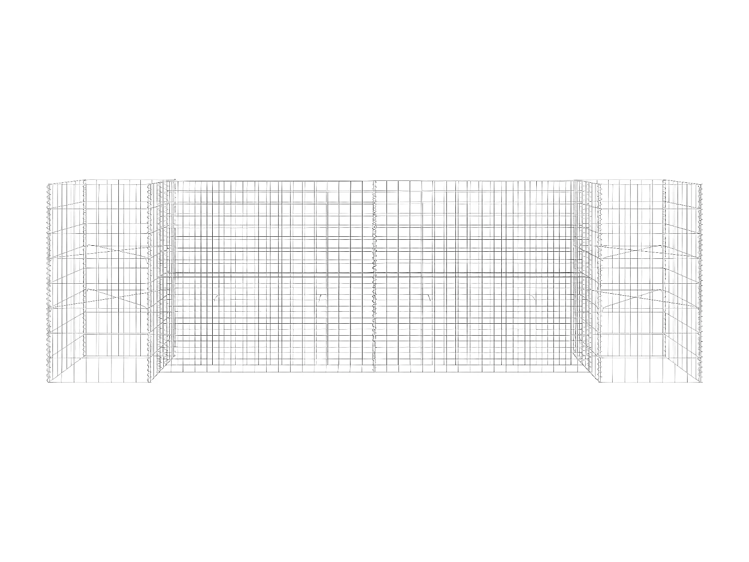 Jardinière à gabion en H Fil d'acier 260x40x80 cm WVGQ5503