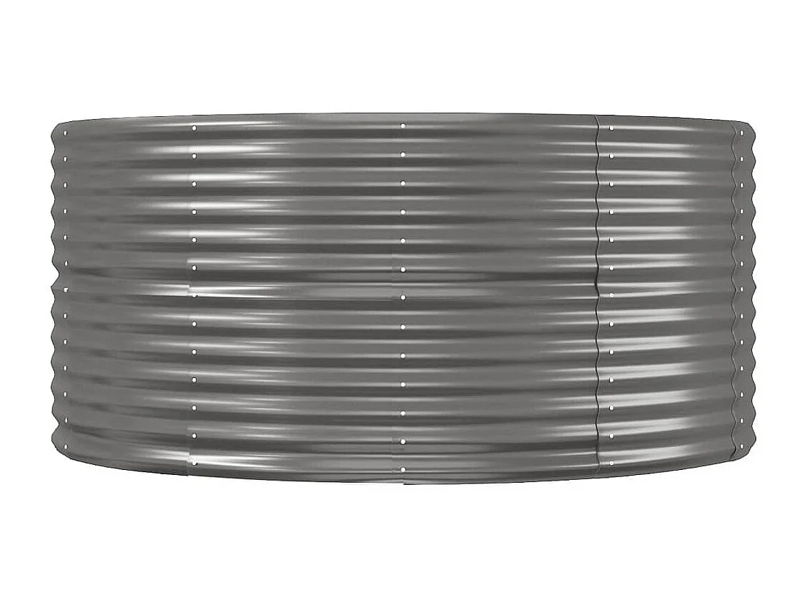 Canteiro elevado jardim 367x140x68 aço revestido a pó cinzento PT166341