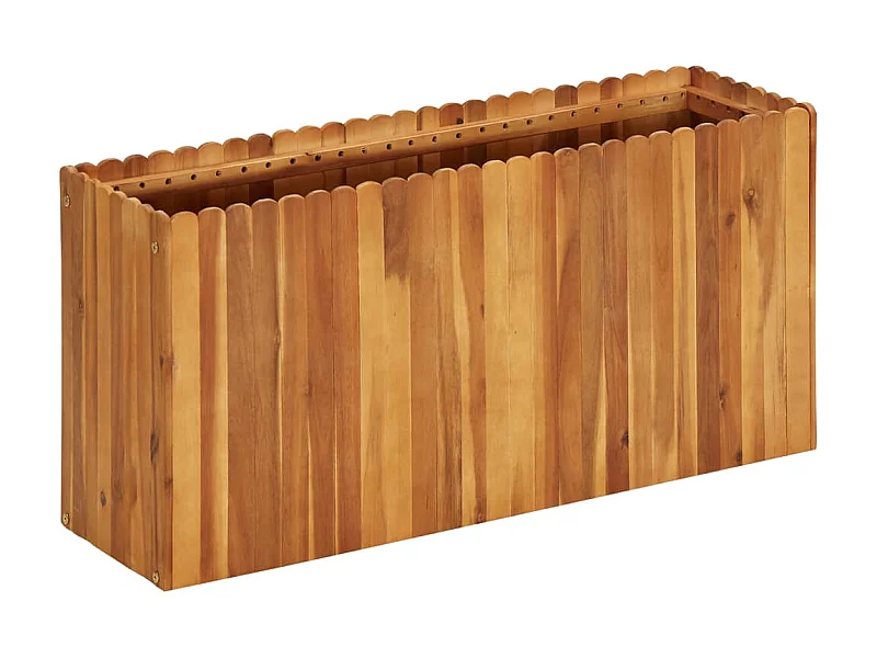 Jardinera de madera maciza de acacia 100x30x50 cm ES53170