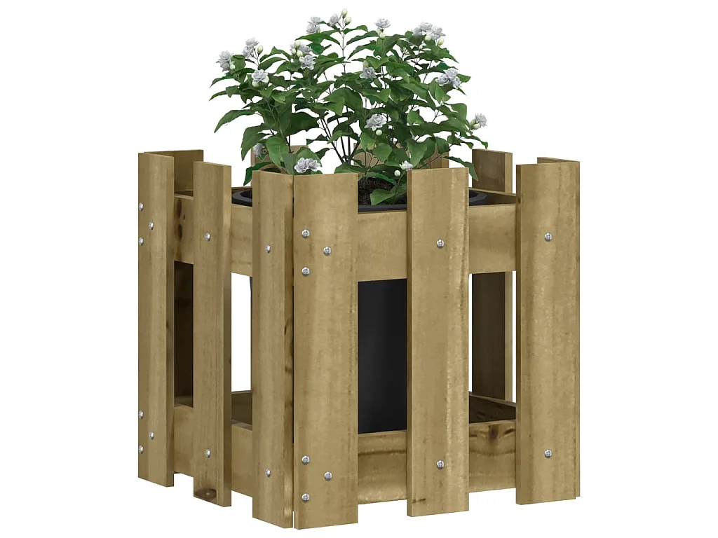 Plantenbak met hekontwerp 30x30x30 cm geïmpregneerd grenenhout NL426462