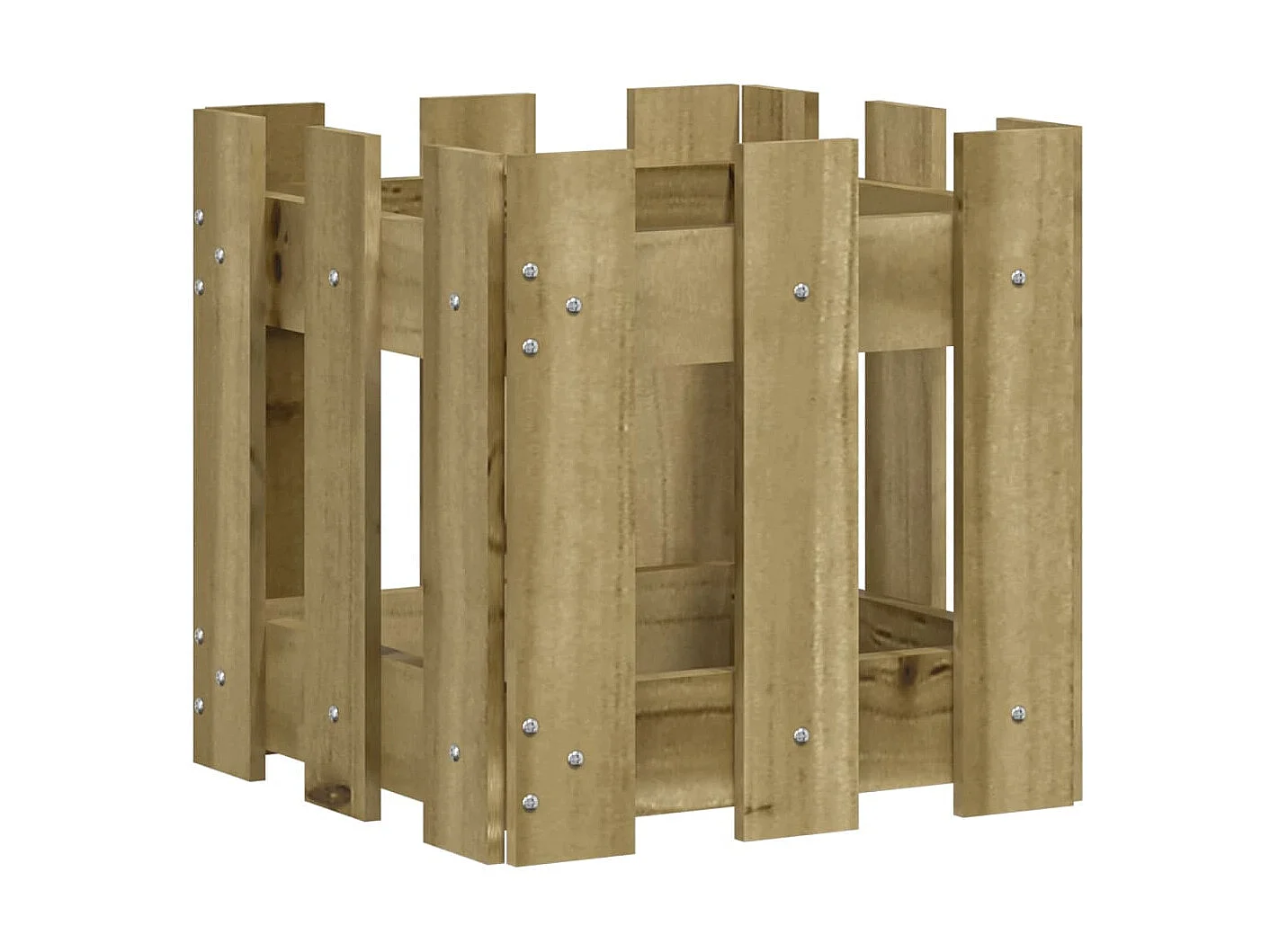 Vaso de jardim c/ design de cerca 30x30x30 cm pinho impregnado PT282144