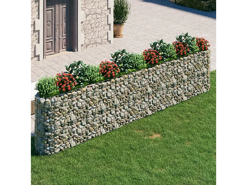 Arriate de gaviones de hierro galvanizado 470x50x100 cm ES88509