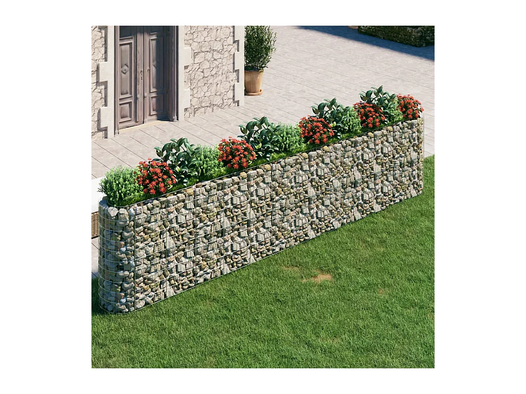 Arriate de gaviones de hierro galvanizado 470x50x100 cm ES88509