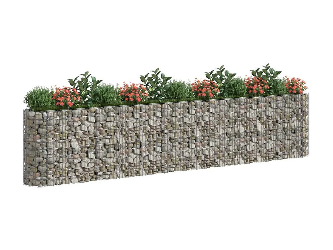 Canteiro elevado/cesto gabião 470x50x100 cm ferro galvanizado PT219724
