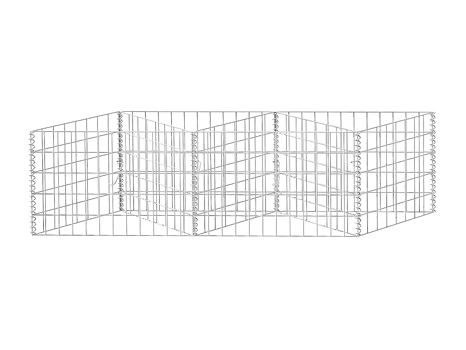 Cesto gabião aço galvanizado 120x30x50 cm PT815906