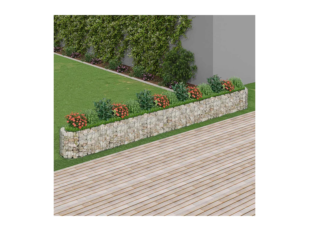 Arriate de gaviones de hierro galvanizado 540x50x50 cm ES56883