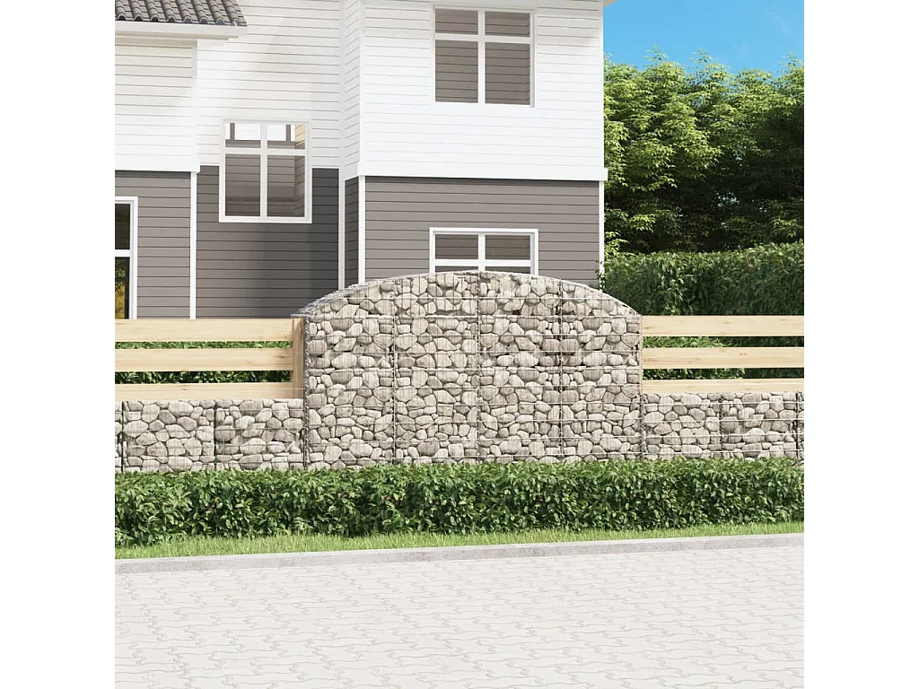 Cesta gaviones forma arco hierro galvanizado 200x50x120/140 cm ES34866