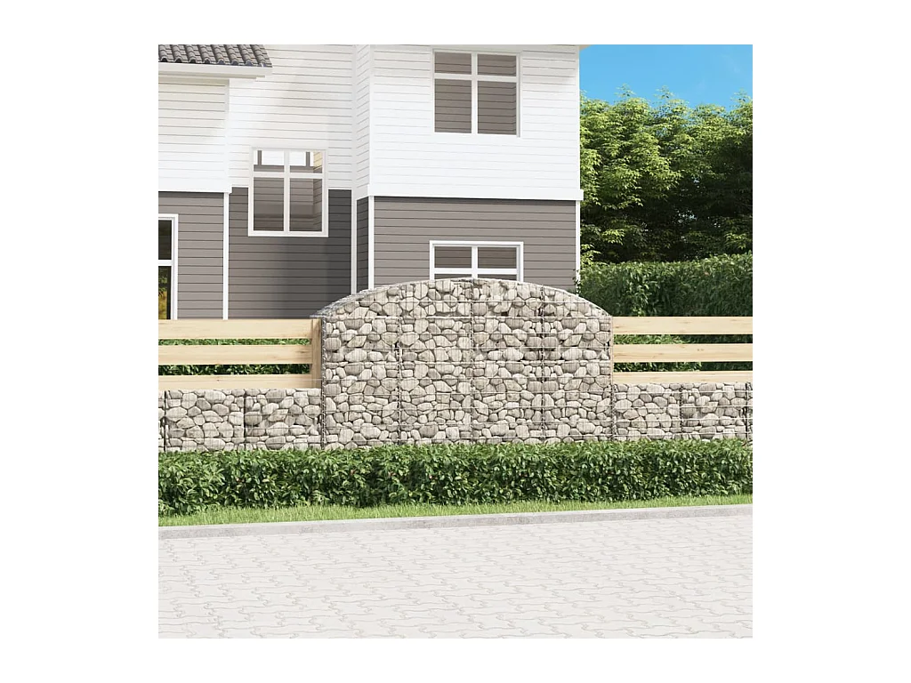 Panier de gabions arqué 200x50x120/140 cm Fer galvanisé WVGQ4164