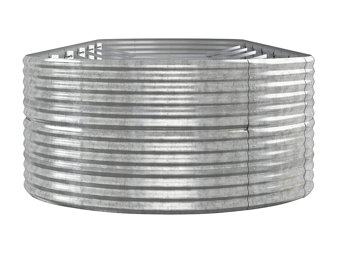 Jardinera arriate acero recubrimiento polvo plata 510x140x68 cm ES45084