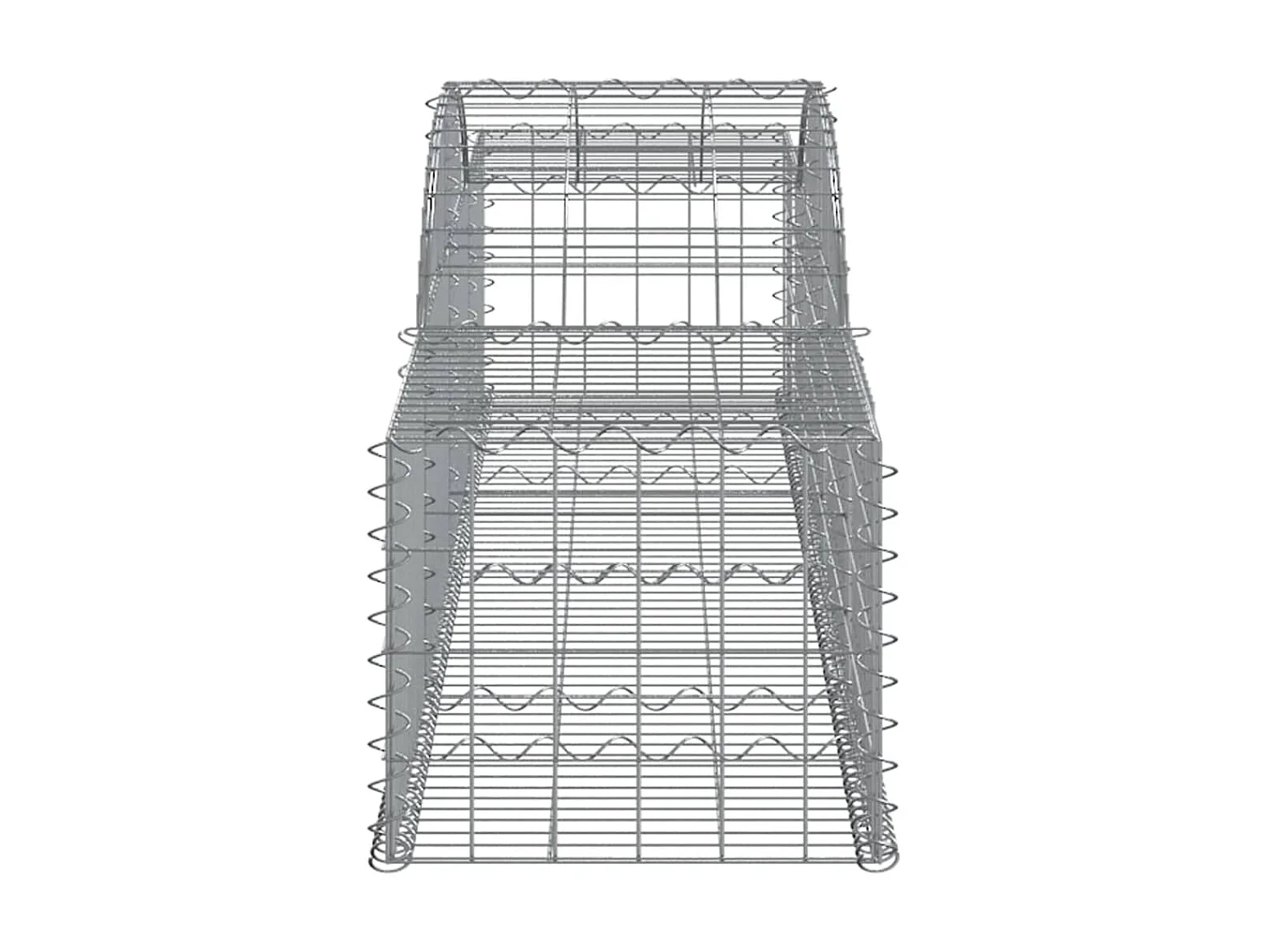 Cestas de gaviones 2 uds forma de arco hierro 300x50x40/60 cm ES12304