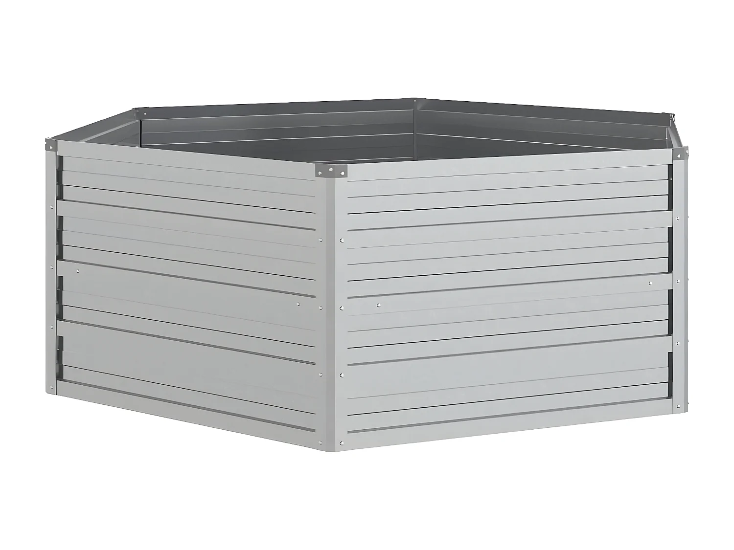 Plantenbak verhoogd 129x45 cm gegalvaniseerd staal zilverkleur