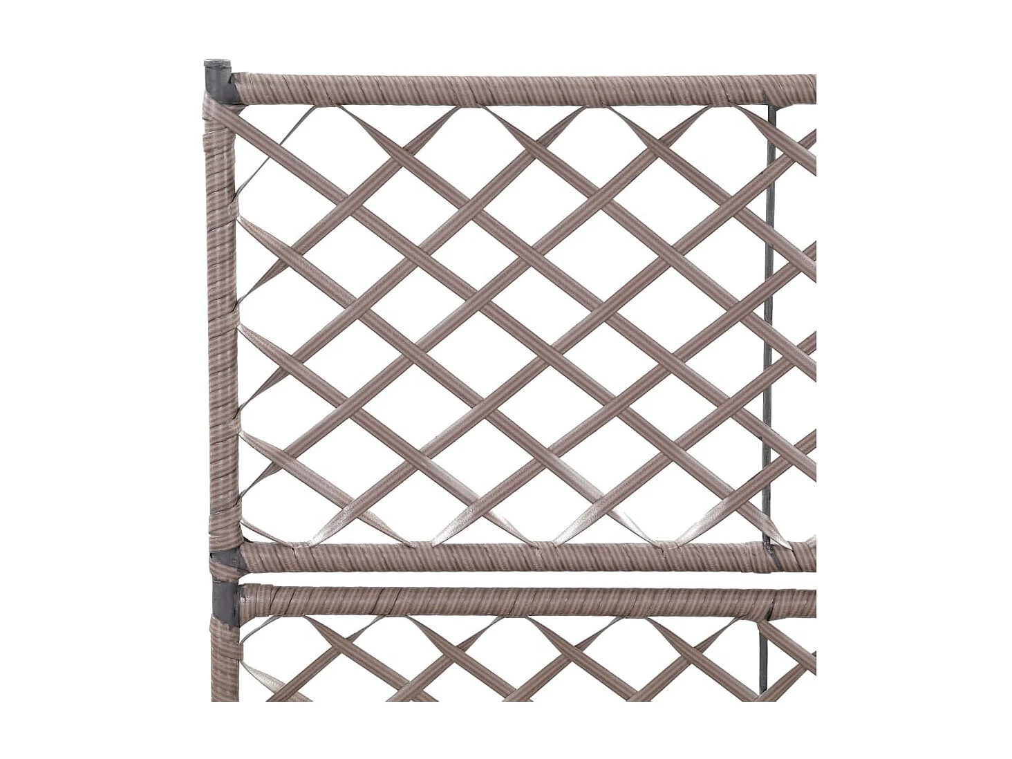 Enrejado y Jardinera 2 macetas ratán sintético marrón 58x30x107cm ES75823