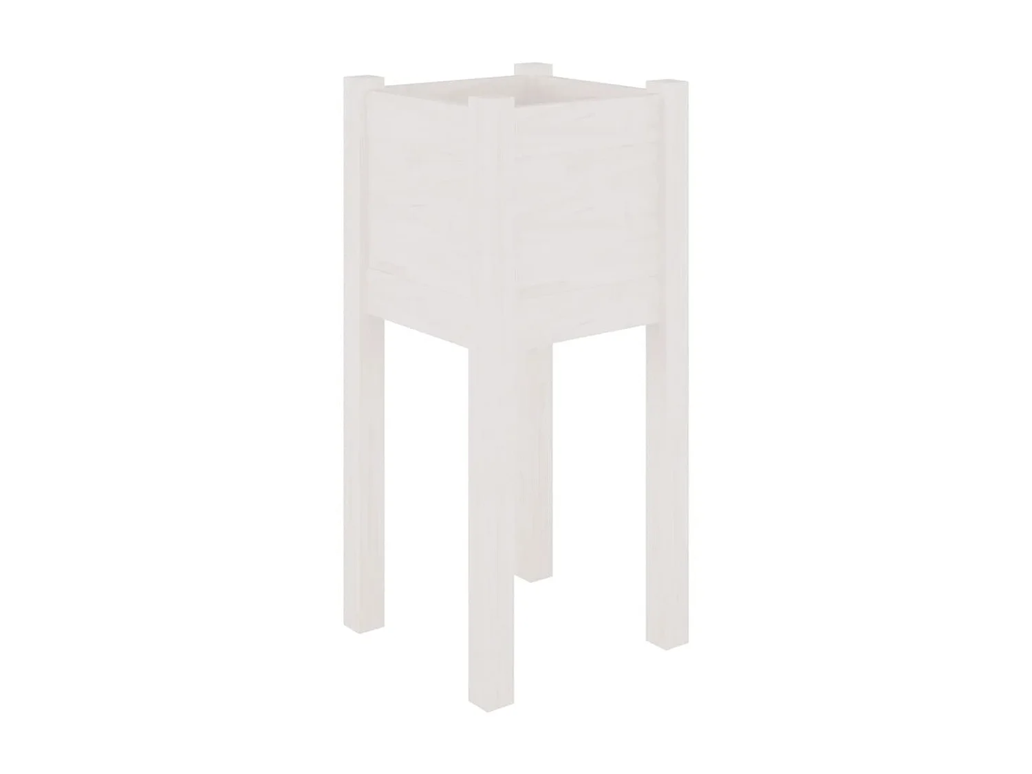 Vaso/floreira de jardim 31x31x70 cm pinho maciço branco PT103357