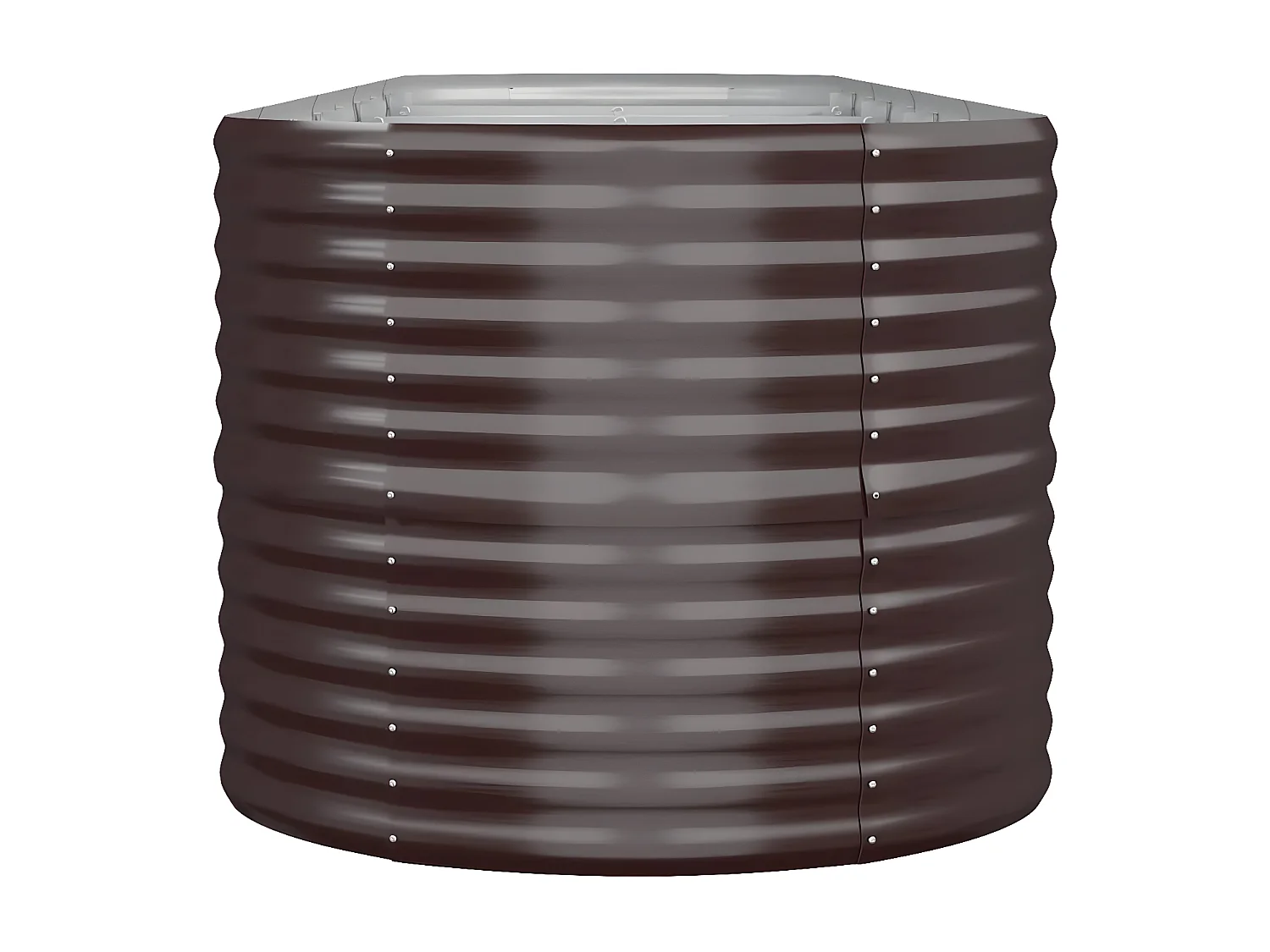 Jardinera arriate acero recubrimiento polvo marrón 368x80x68 cm ES24076