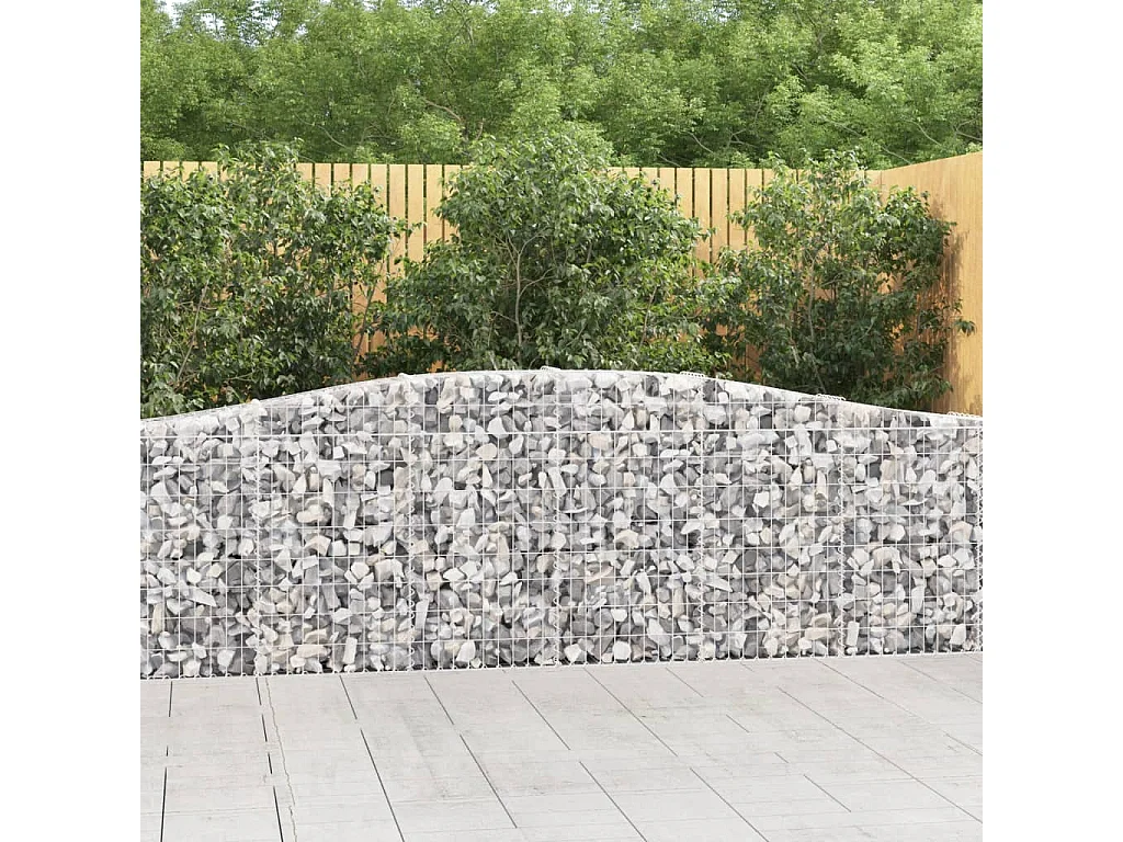 Cestas de gaviones 2 uds forma de arco hierro 400x30x80/100 cm ES97515