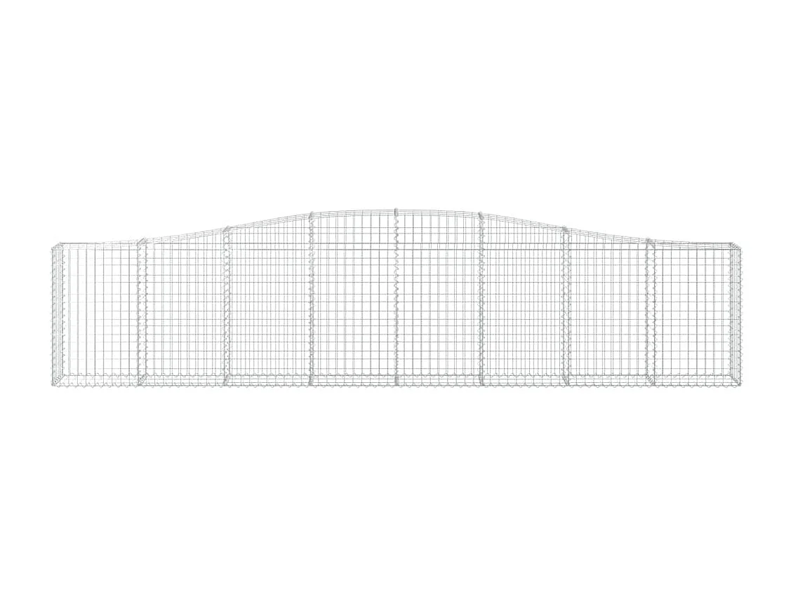 Cestas de gaviones 2 uds forma de arco hierro 400x30x80/100 cm ES97515