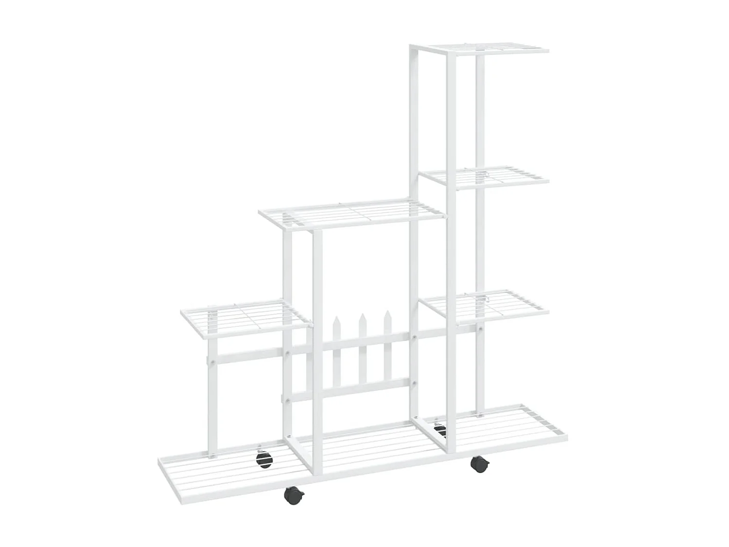 Bloemenstandaard met wielen 94,5x25x92,5 cm metaal wit NL474915