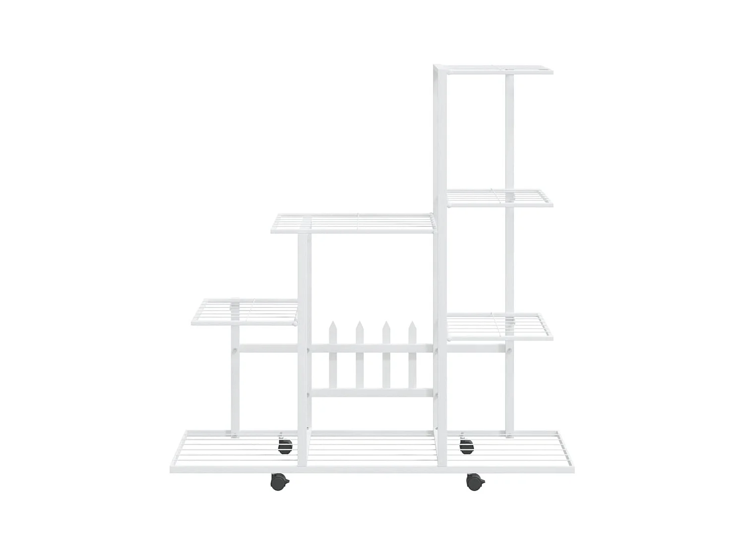 Jardinière Support pour plantes sur roues 94,5x25x92,5 cm Blanc Métal BE7333