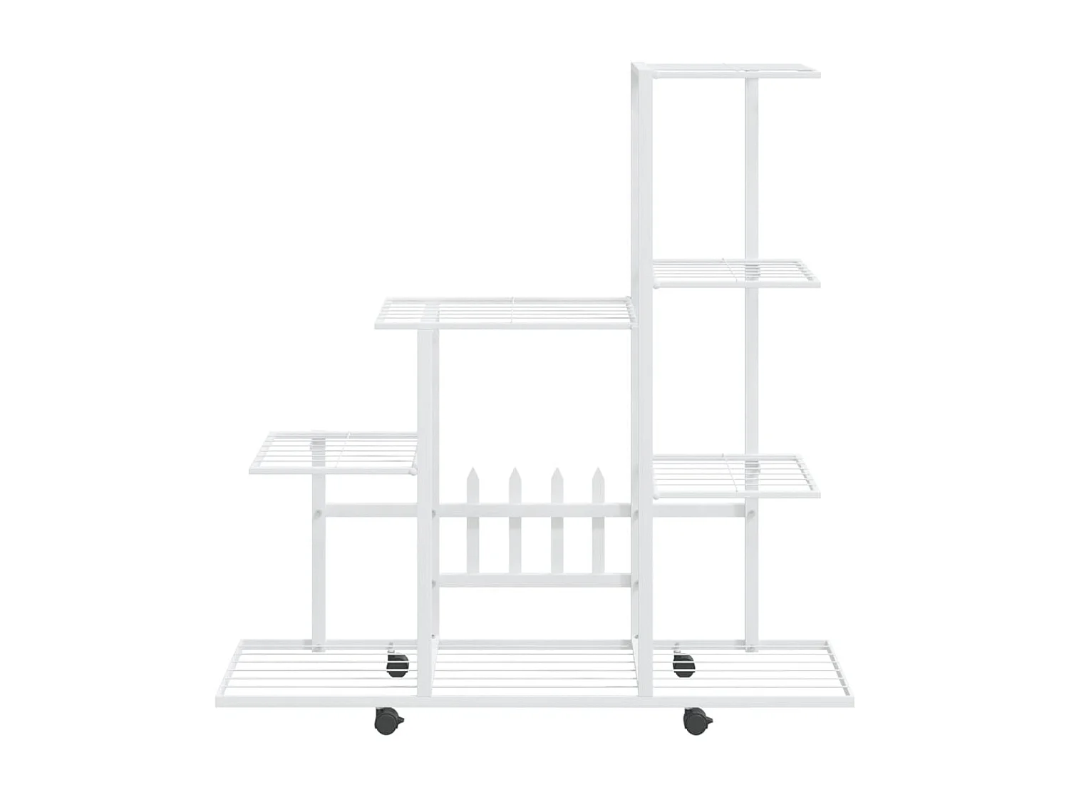 Jardinière Support pour plantes sur roues 94,5x25x92,5 cm Blanc Métal BE7333