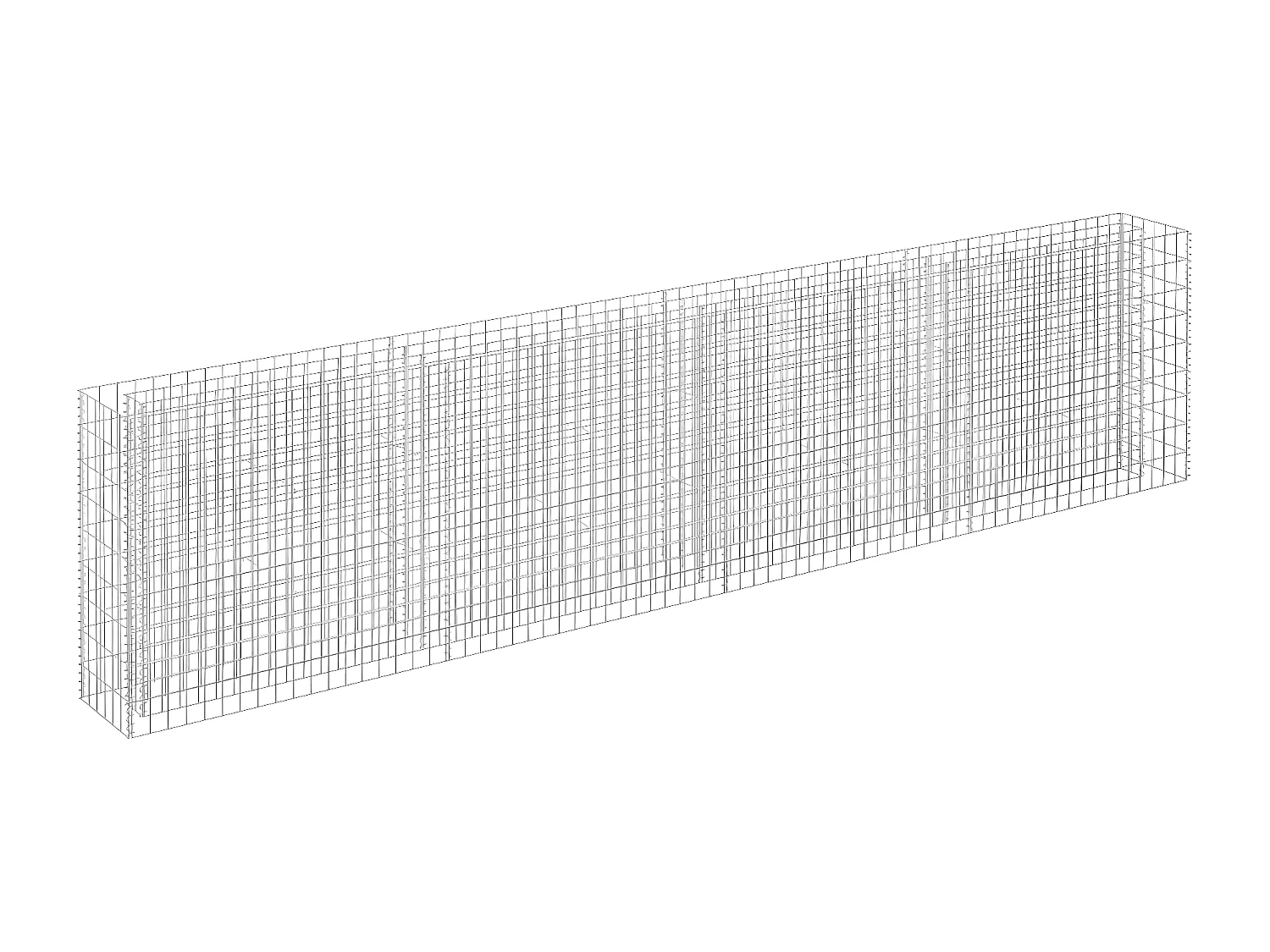 Lit surélevé à gabion Acier galvanisé 360x30x90 cm WVGQ5866
