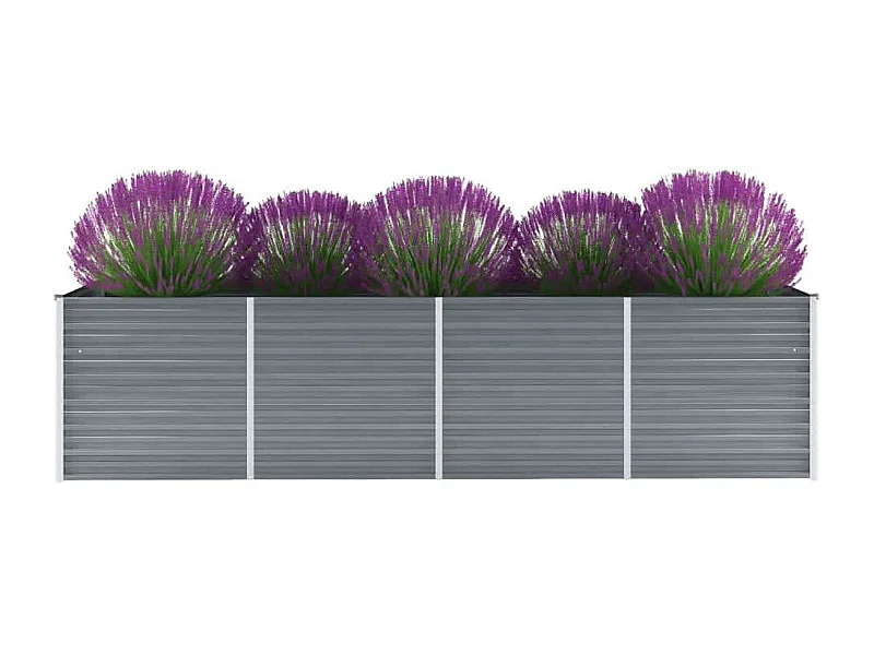 Plantenbak verhoogd 320x80x77 cm gegalvaniseerd staal grijs