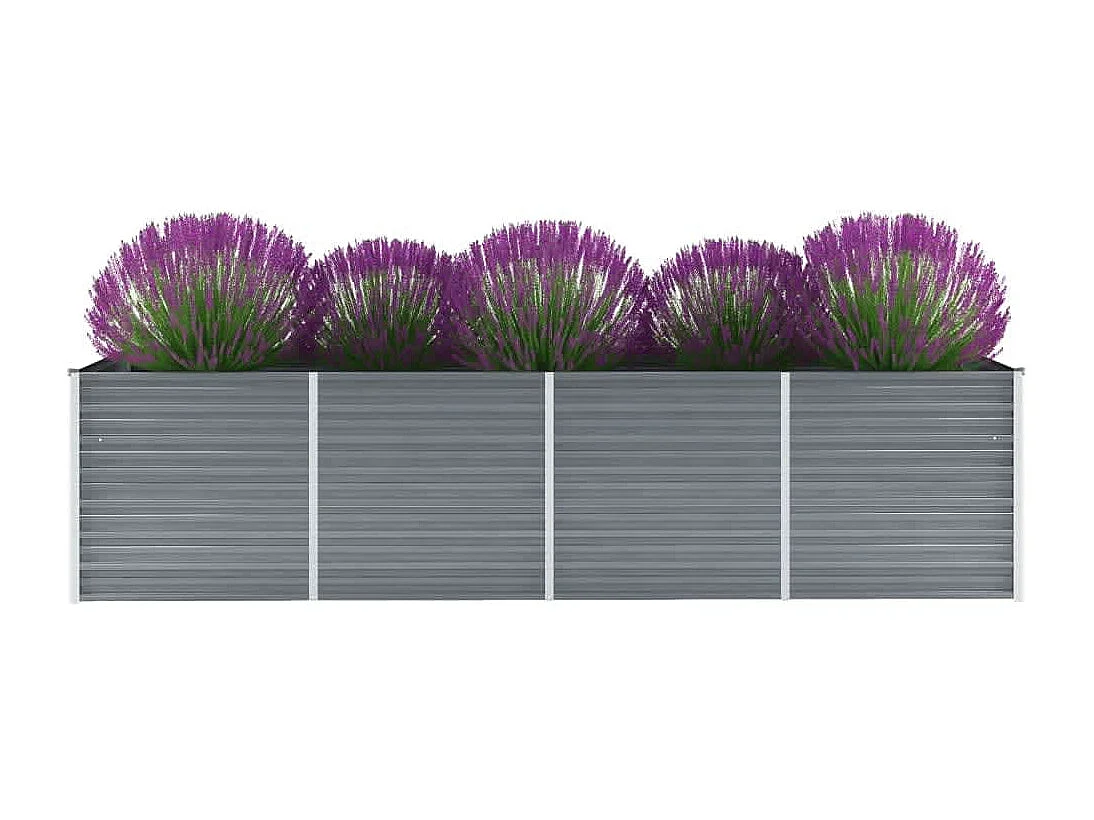 Plantenbak verhoogd 320x80x77 cm gegalvaniseerd staal grijs