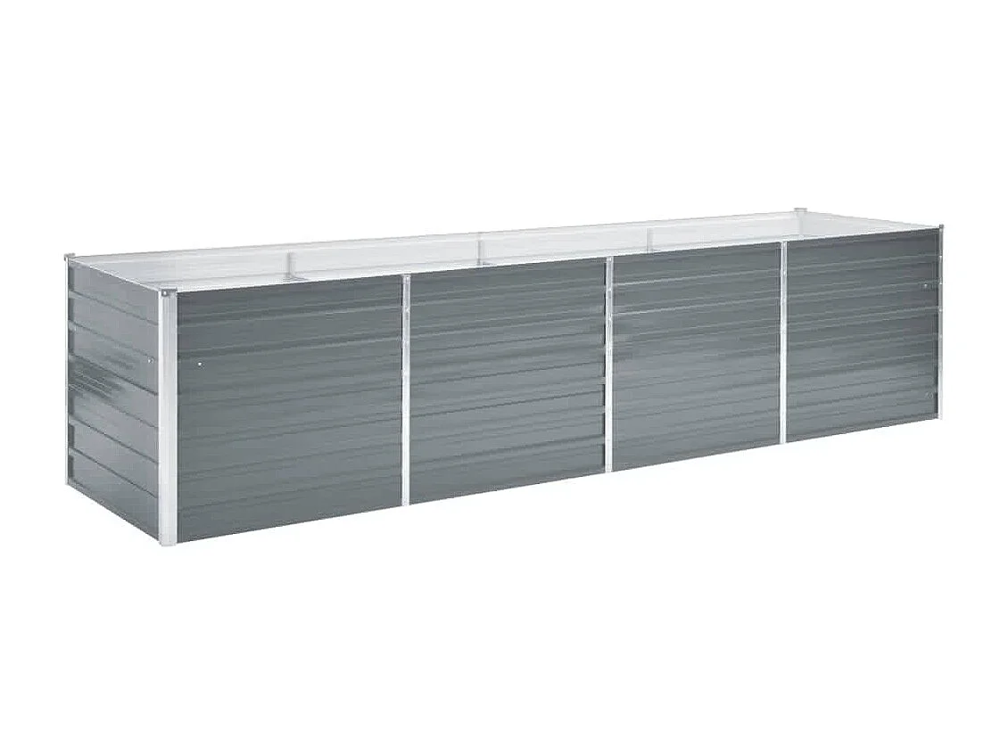 Plantenbak verhoogd 320x80x77 cm gegalvaniseerd staal grijs