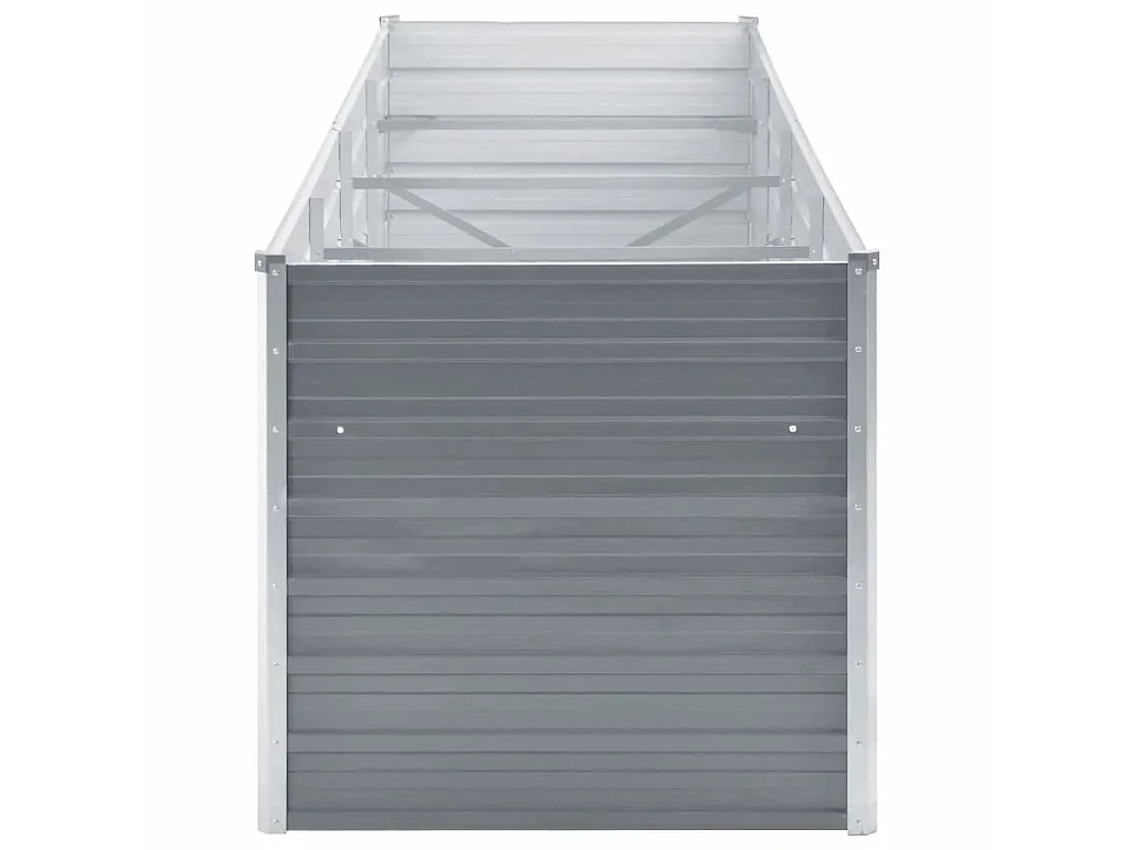 Jardinera de jardín de acero galvanizado gris 320x80x77 cm ES31920