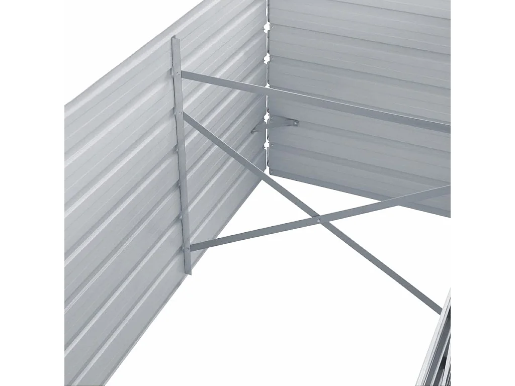 Jardinera de jardín de acero galvanizado gris 320x80x77 cm ES31920