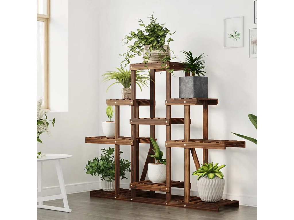 Suporte de plantas 110x25x96 cm madeira de abeto maciça PT530530