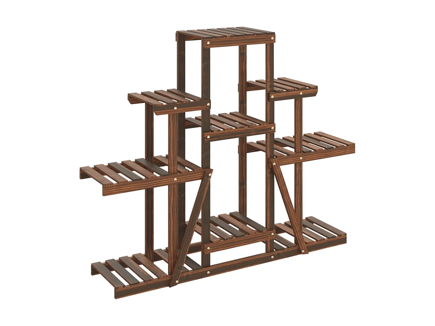 Soporte para flores madera maciza abeto 110x25x96 cm ES80101