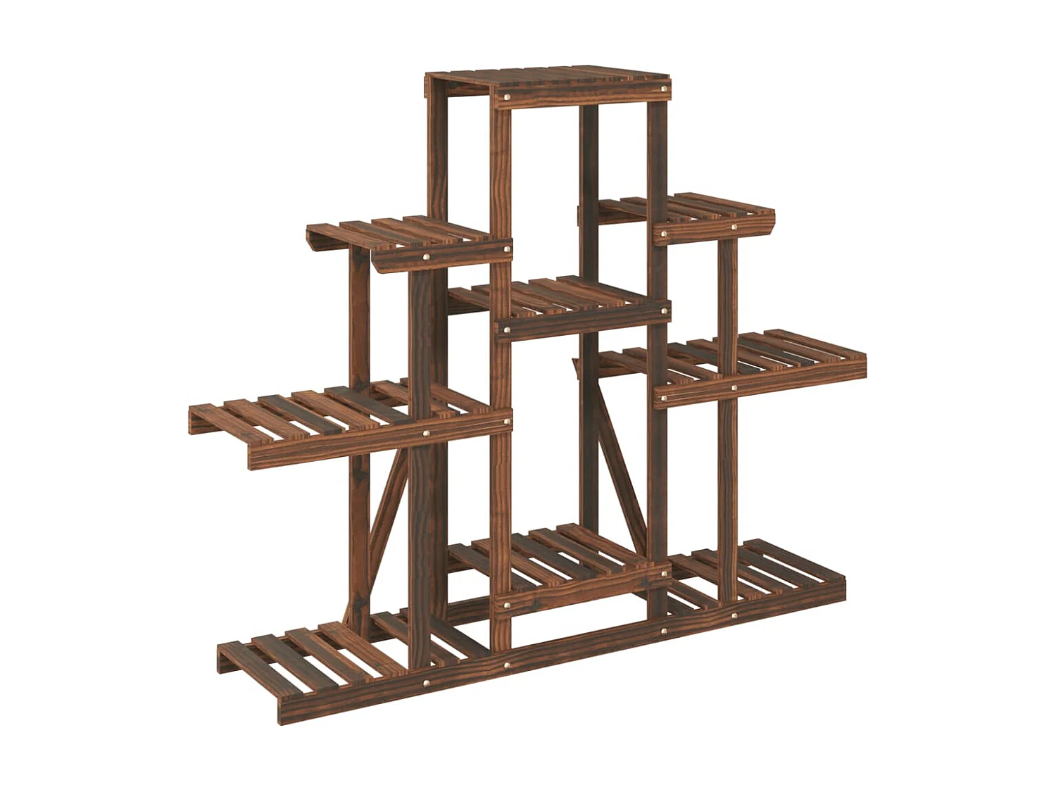 Soporte para flores madera maciza abeto 110x25x96 cm ES80101