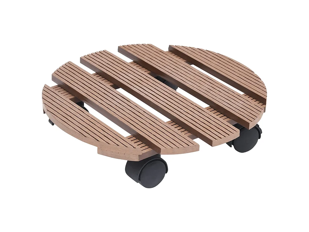 Carrinhos para vasos de plantas 4 pcs Ø30x7,5 cm WPC castanho PT277586