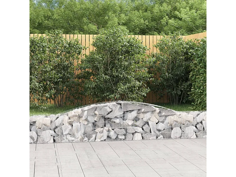 Cesta de gaviones forma arco hierro galvanizado 400x30x40/60 cm ES44417